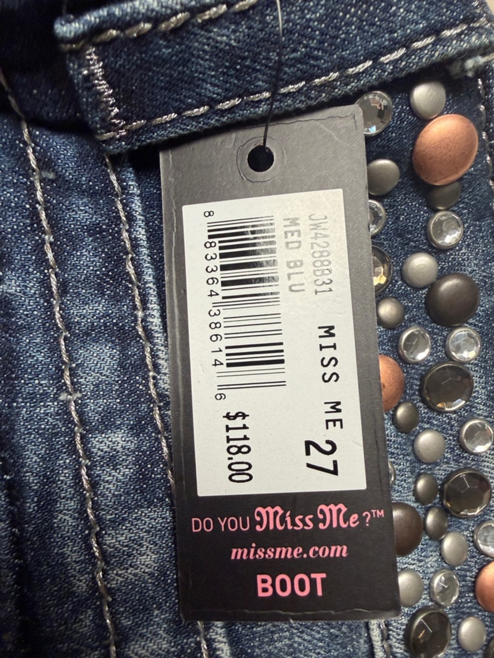 Miss Me Blue Bootcut Jeans with Studded Waist - Picture 5 of 6